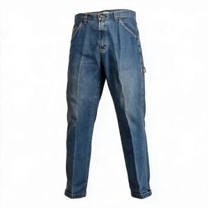 Levi Strauss Signature Workwear Carpenter Jeans Mens 34x36 Wide Leg Blue Denim